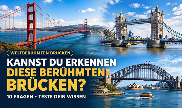Erkennen Sie diese berühmten Brücken auf der ganzen Welt?